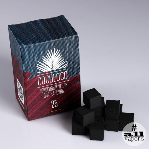 Уголь кокосовый Cocoloco 25 мм 72 шт (1кг)